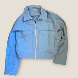 Light Blue Big Bud Press Zip-Up Mechanic Women's Jacket Size M